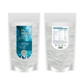 Sal virgen natural ecológica. Salina de San Vicente - 1 kg.