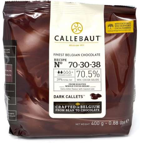 Cobertura de chocolate negro Callebaut 70,5 % - 400 g