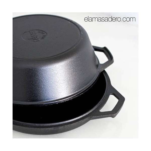 Chefarone Olla de hierro fundido esmaltada de 26 cm y 4,7 l, con tapa para  inducción, olla de hierro fundido para hornear pan : : Hogar y  cocina